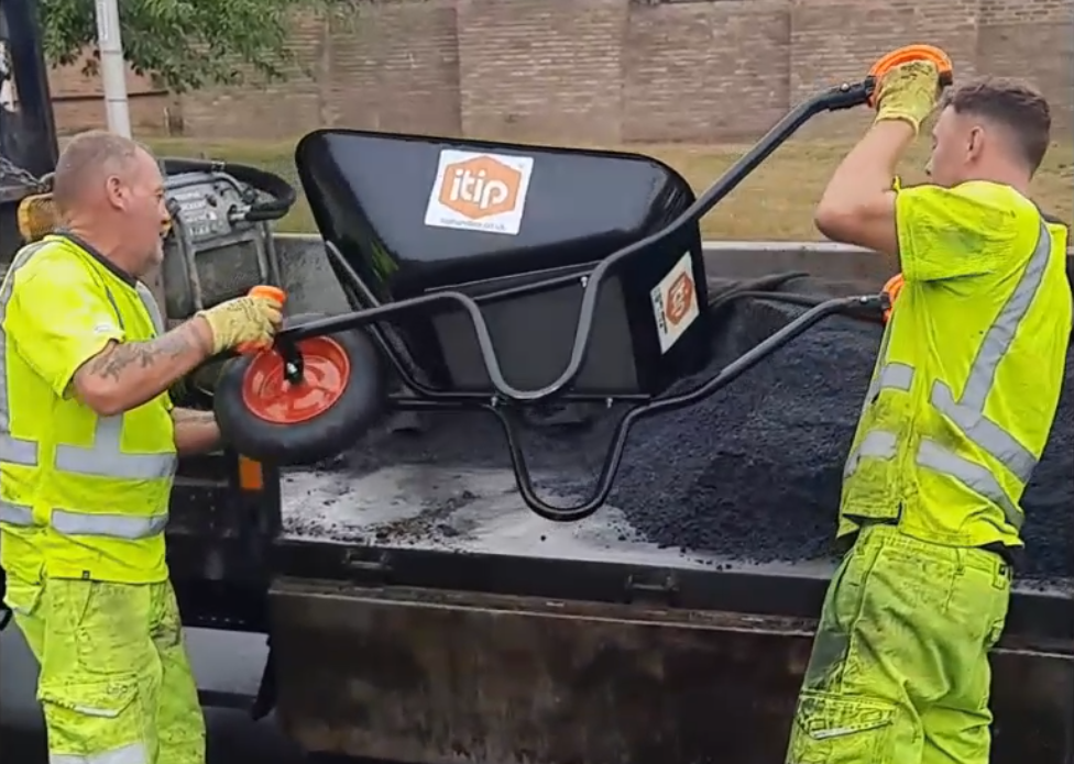 Introducing Safety Handles 2Tip wheelbarrow lift set. A real world issue solved.